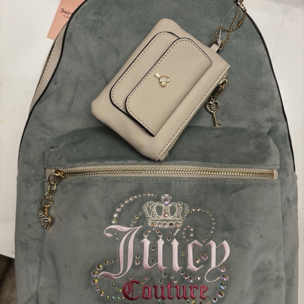 Juicy Couture Blue Backpack with Cream Pouch